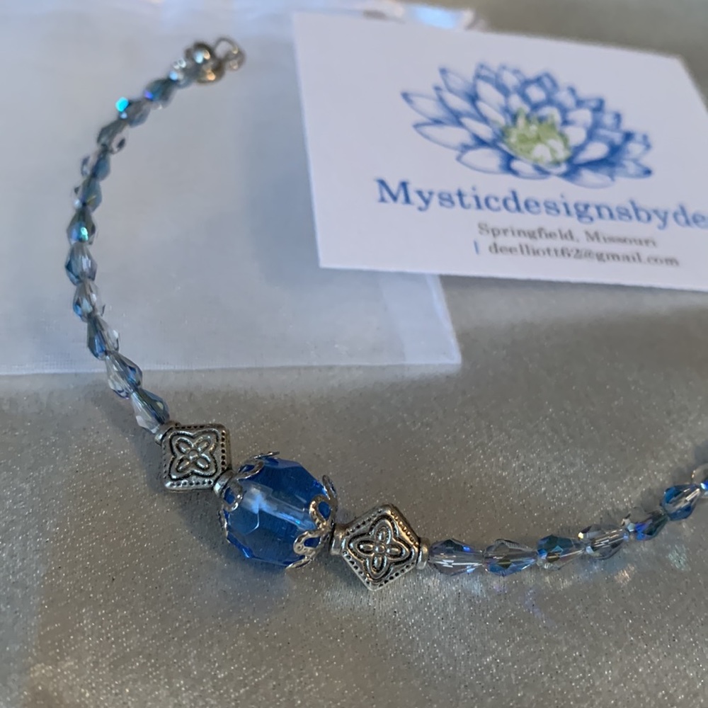 One of a kind handcrafted Swarovski crystal bracelet
